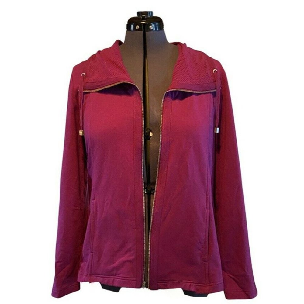 Denim & Co. Active Zip Front Jacket, Purple